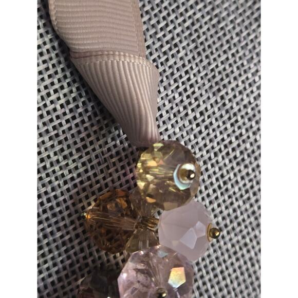 Vintage Ali Kahn New York Ribbon Rope Crystal Beaded Adjustable Necklace, 18" - Picture 3 of 9